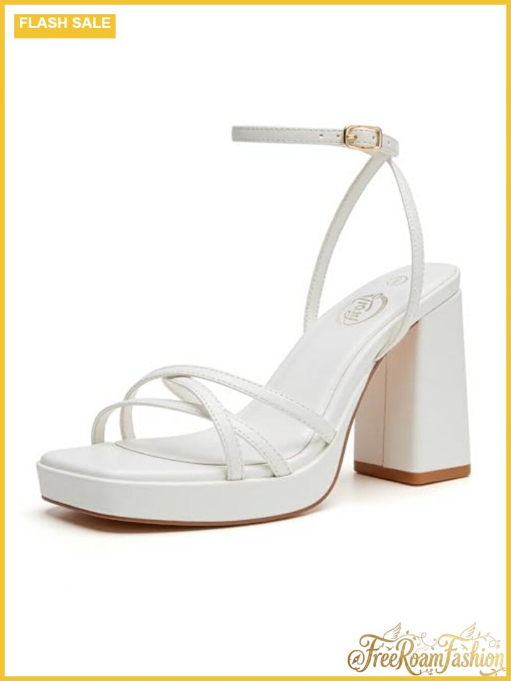 Platform Heels Square Toe Ankle Strap Block Heel Sandals for Prom